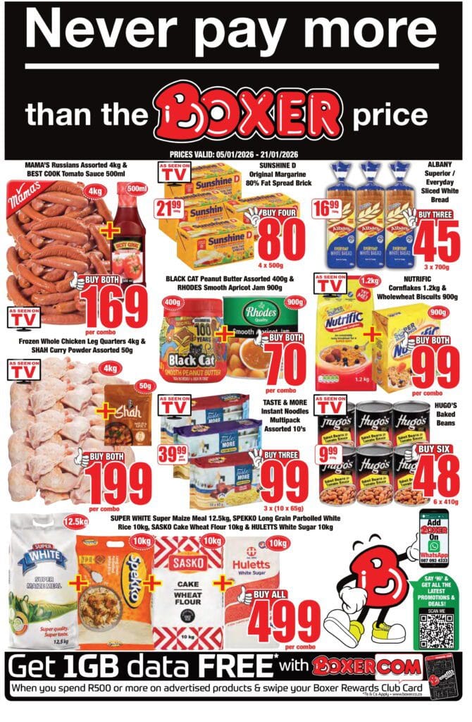 Boxer special for this week Special Eastern Cape 5 January