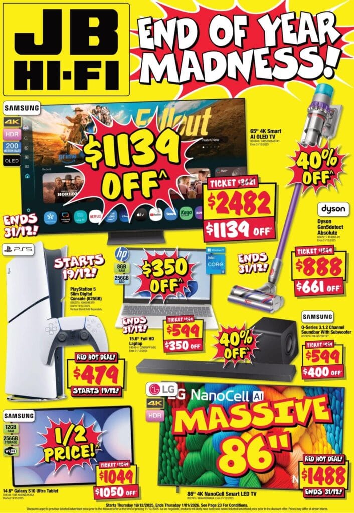 JB Hi-Fi Boxing Day Sales 2025 – End of Year Madness!