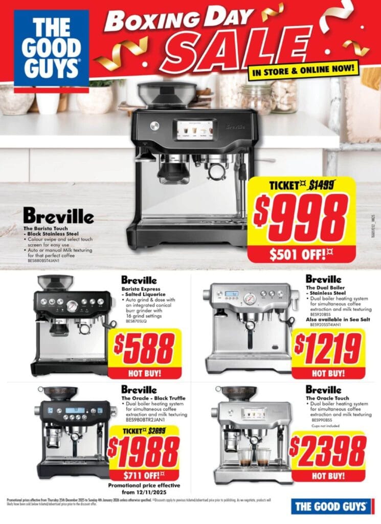The Good Guys Catalogue 25 December 2025 – 4 January 2026. Boxing Day Sale – Breville