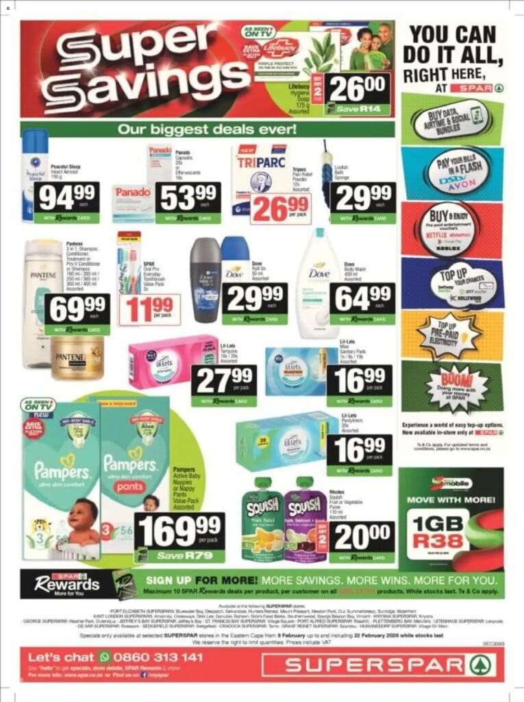 Superspar - Eastern Cape - Weekly Specials (09/02/2026 - 22/02/2026) Online 7 Superspar – Eastern Cape – Weekly Specials (09/02/2026 – 22/02/2026) Online