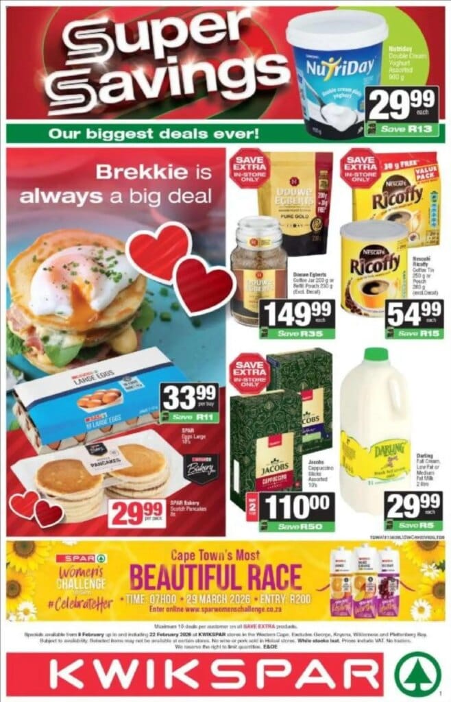 KWIKSPAR – Western Cape – Weekly Specials (09/02/2026 – 22/02/2026) Online