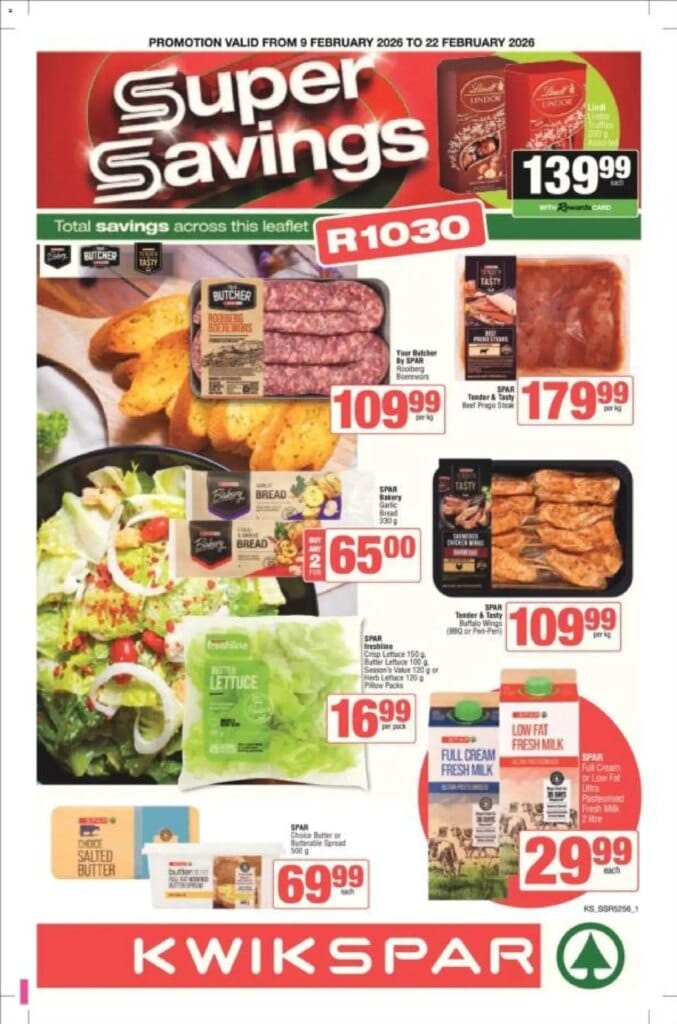 KWIKSPAR – Gauteng – Weekly Specials (09/02/2026 – 22/02/2026) Online