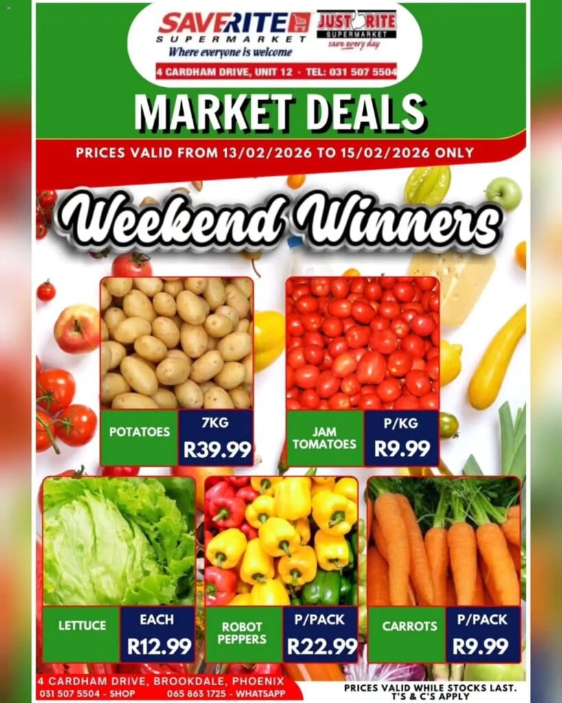 Saverite specials and catalogues Online (13/02/2026 – 15/02/2026) Online