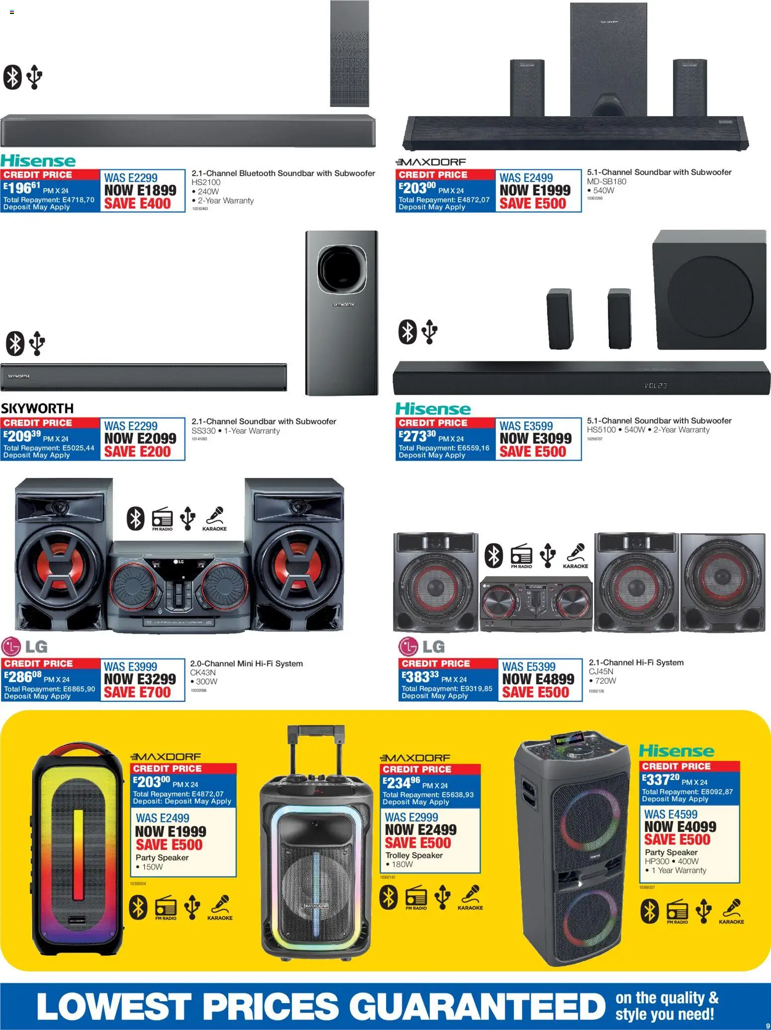 New OK Furniture catalogue – valid from 16.02.2026 | Page: 9 | Products: Radio, Speaker, Soundbar, Subwoofer