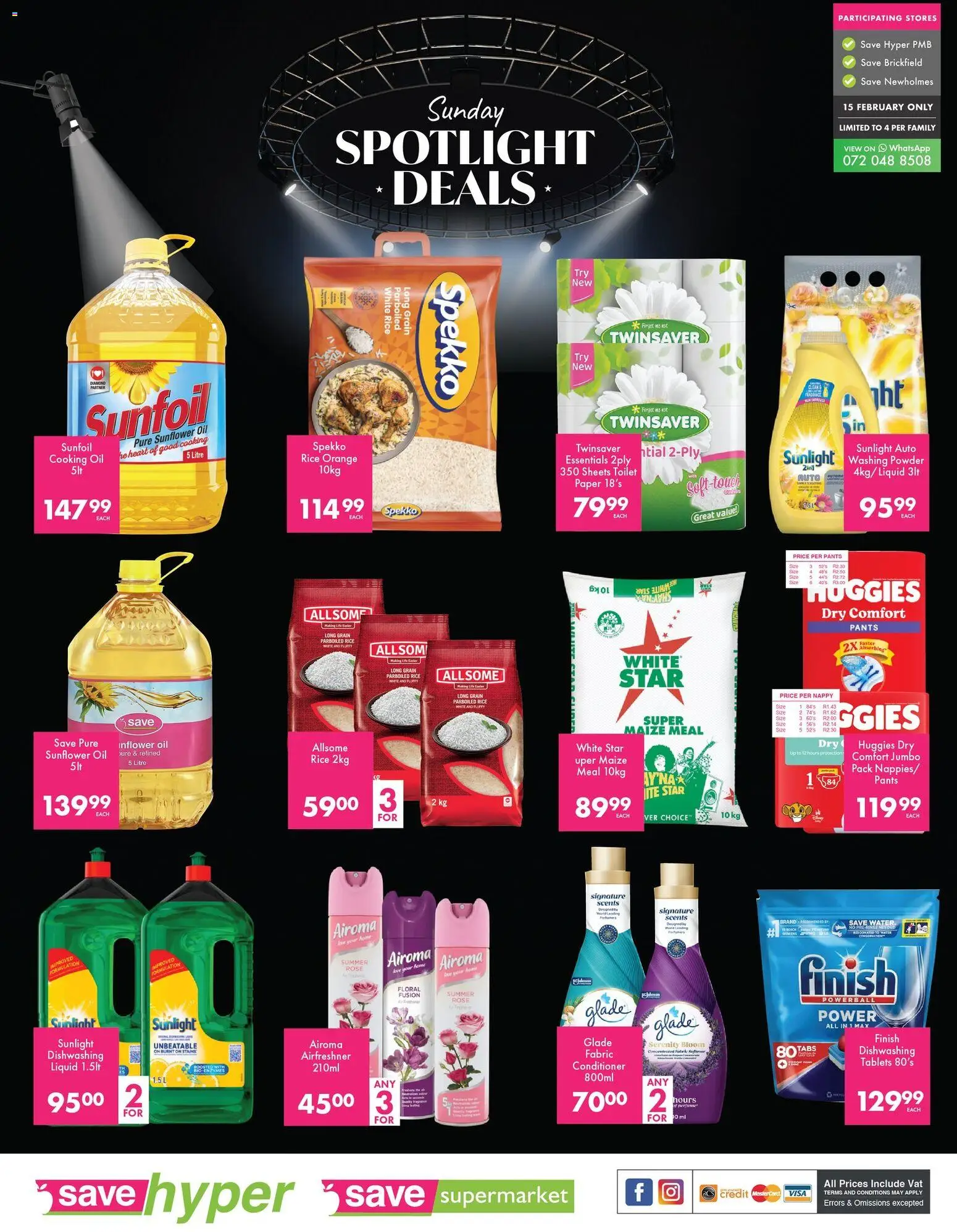 New Save catalogue – valid from 15.02.2026 | Page: 1 | Products: Powder, Rice, Conditioner, Washing powder