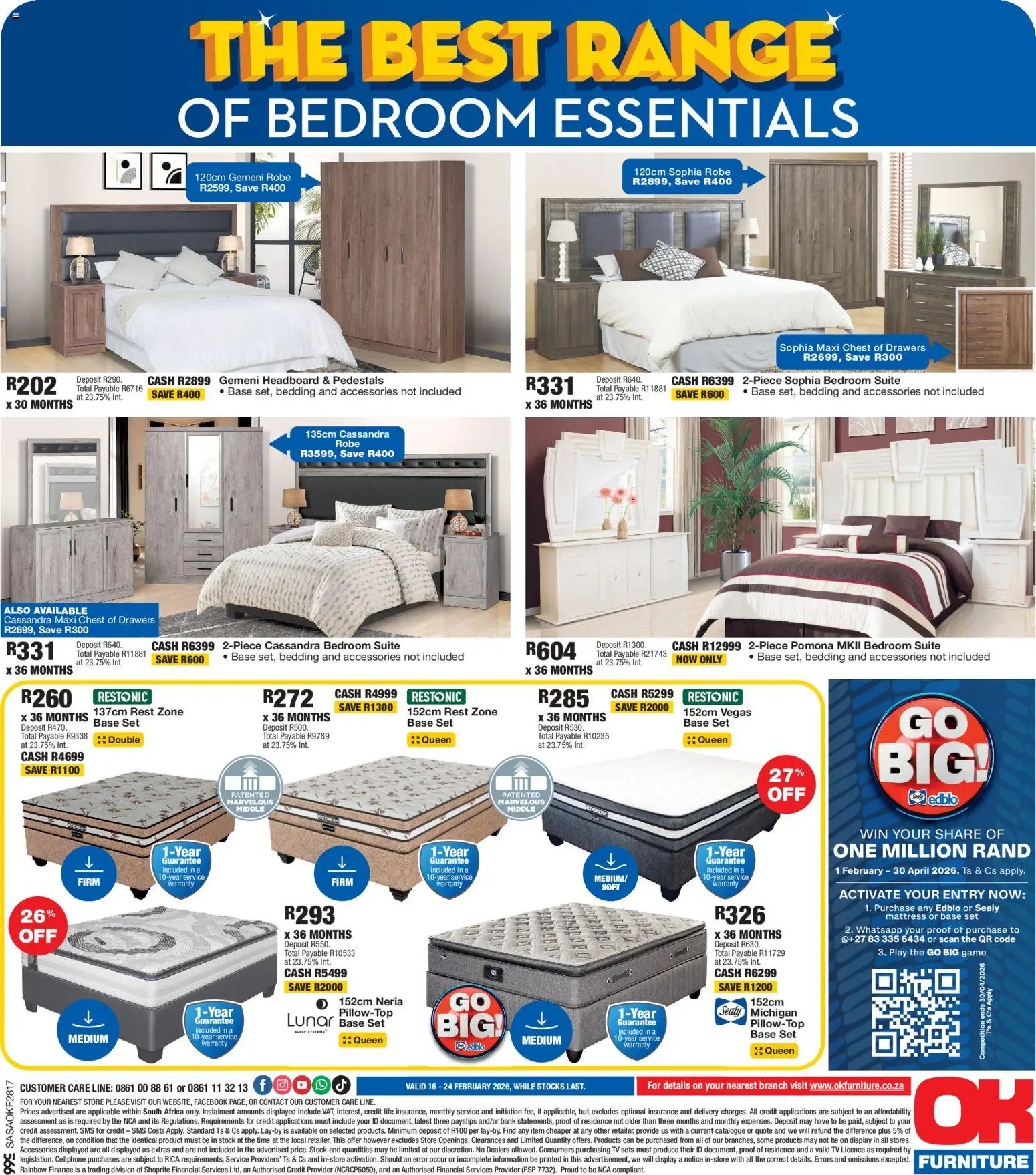 New OK Furniture catalogue – valid from 16.02.2026 | Page: 8 | Products: Headboard, Chest of drawers, TV, Stock