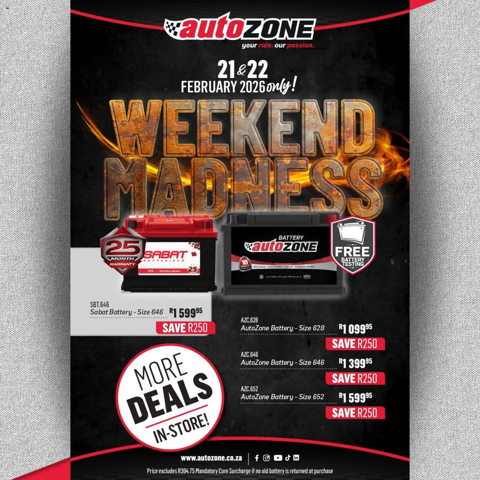 AutoZone Weekend Madness (21/02/2026 - 22/02/2026) Online 1