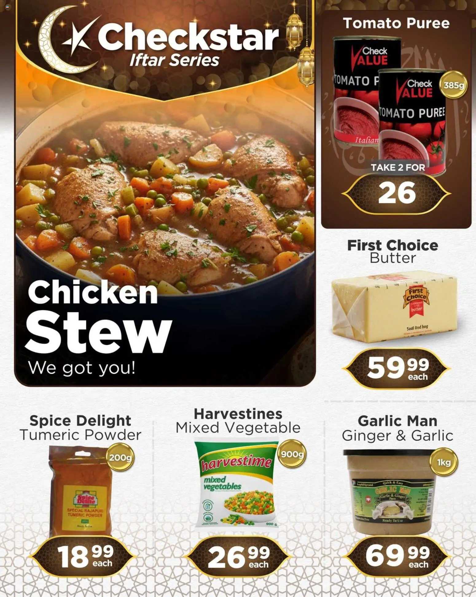 New Check Star catalogue – valid from 20.02.2026 | Page: 1 | Products: Butter, Chicken, Powder, Vegetables