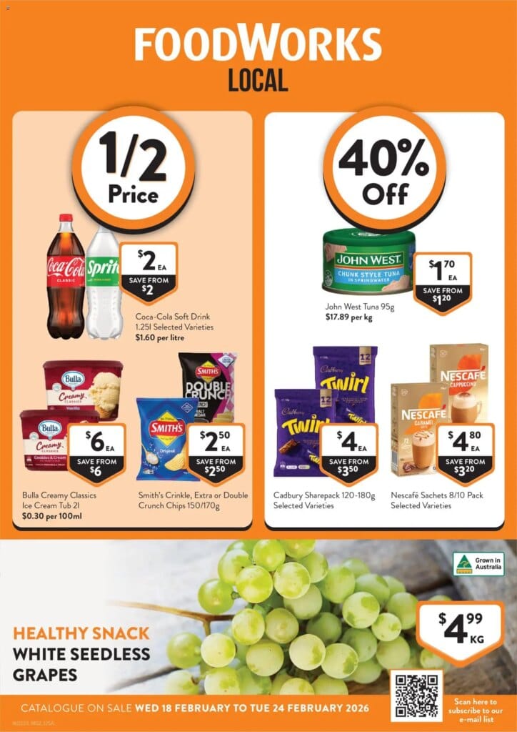 Foodworks Catalogue SA – 18/02/2026 > weekly / monthly specials