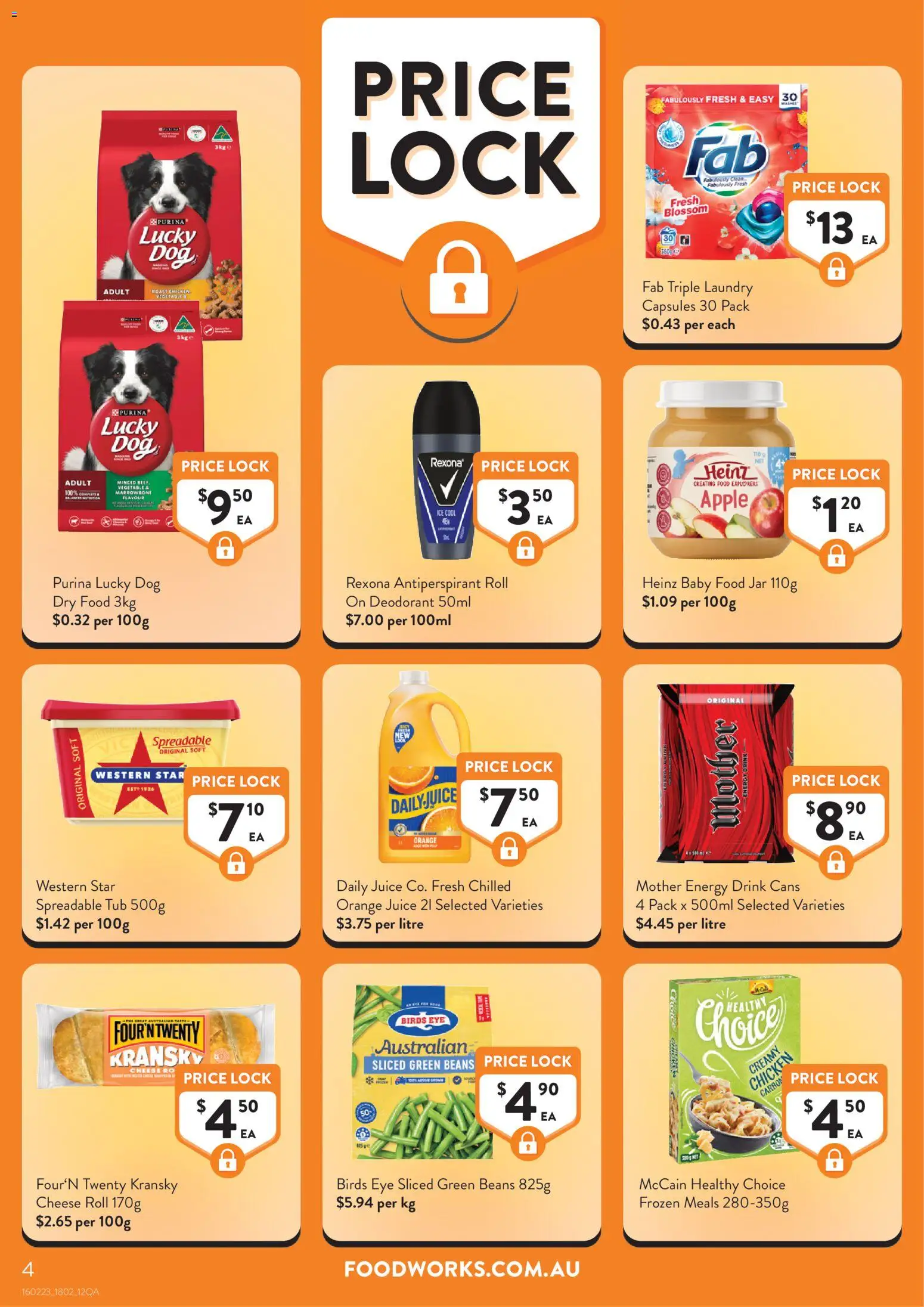 Foodworks catalogue - valid from 18.02.2026 | Page: 4 | Products: Juice, Antiperspirant, Baby food, Laundry
