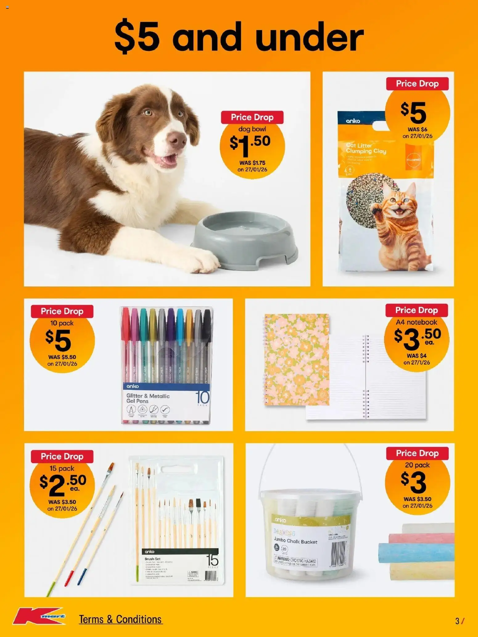 Kmart catalogue - valid from 05.02.2026 | Page: 3 | Products: Bucket, Brush, Notebook, Clay