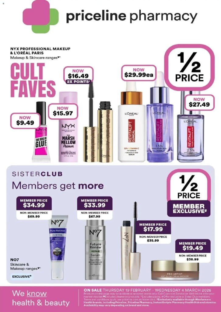 Priceline Pharmacy Catalogue Carlingford  – 19/02/2026 > weekly / monthly specials