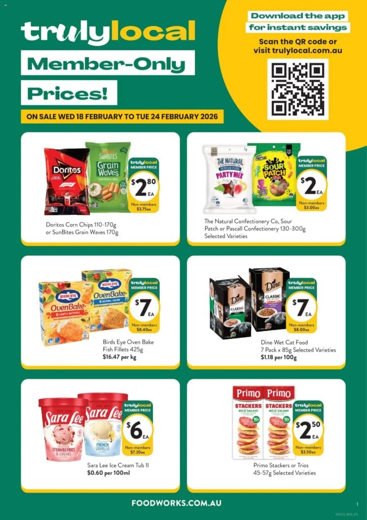 Foodworks Truly Local – 18/02/2026 > weekly / monthly specials