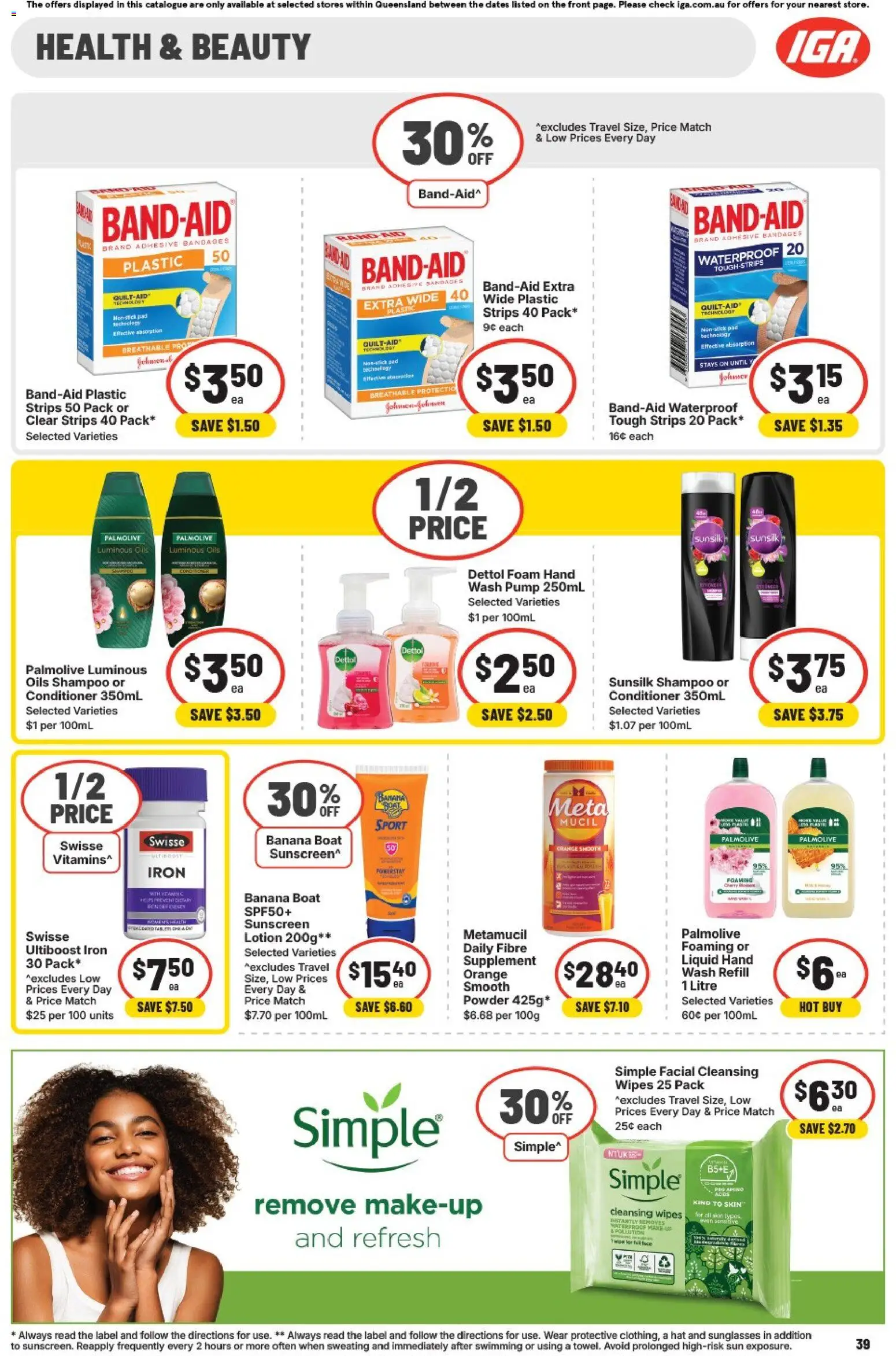 IGA catalogue - valid from 18.02.2026 | Page: 48 | Products: Sunscreen, Lotion, Sunglasses, Hand wash