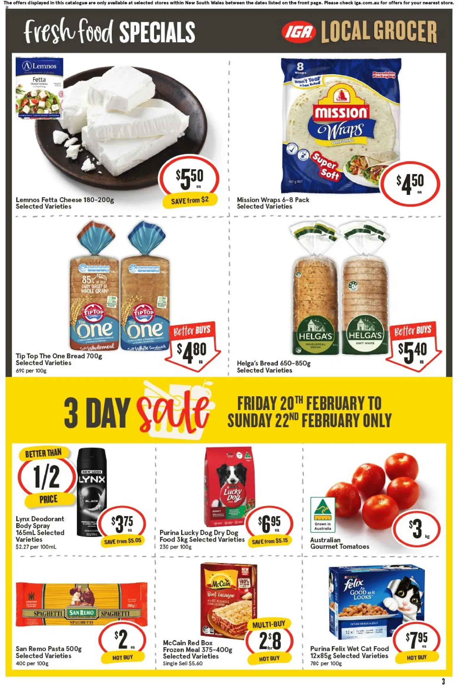 IGA catalogue - valid from 18.02.2026 | Page: 3 | Products: Apples, Spinach, Grapes, Plums IGA catalogue - valid from 18.02.2026 | Page: 3 | Products: Apples, Spinach, Grapes, Plums