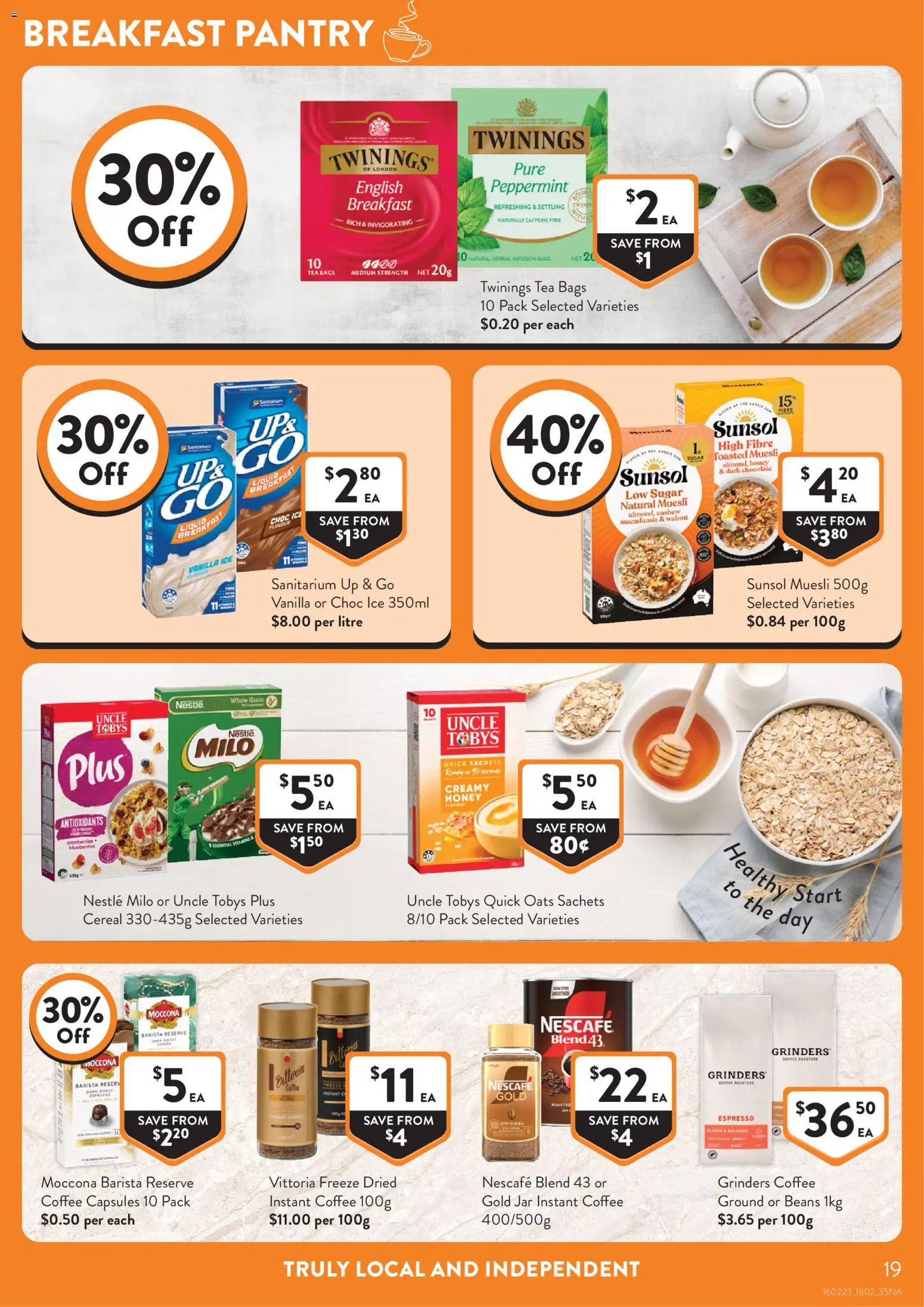 Foodworks catalogue - valid from 18.02.2026 | Page: 19 | Products: Tea, Cereal, Nescafe, Up & go