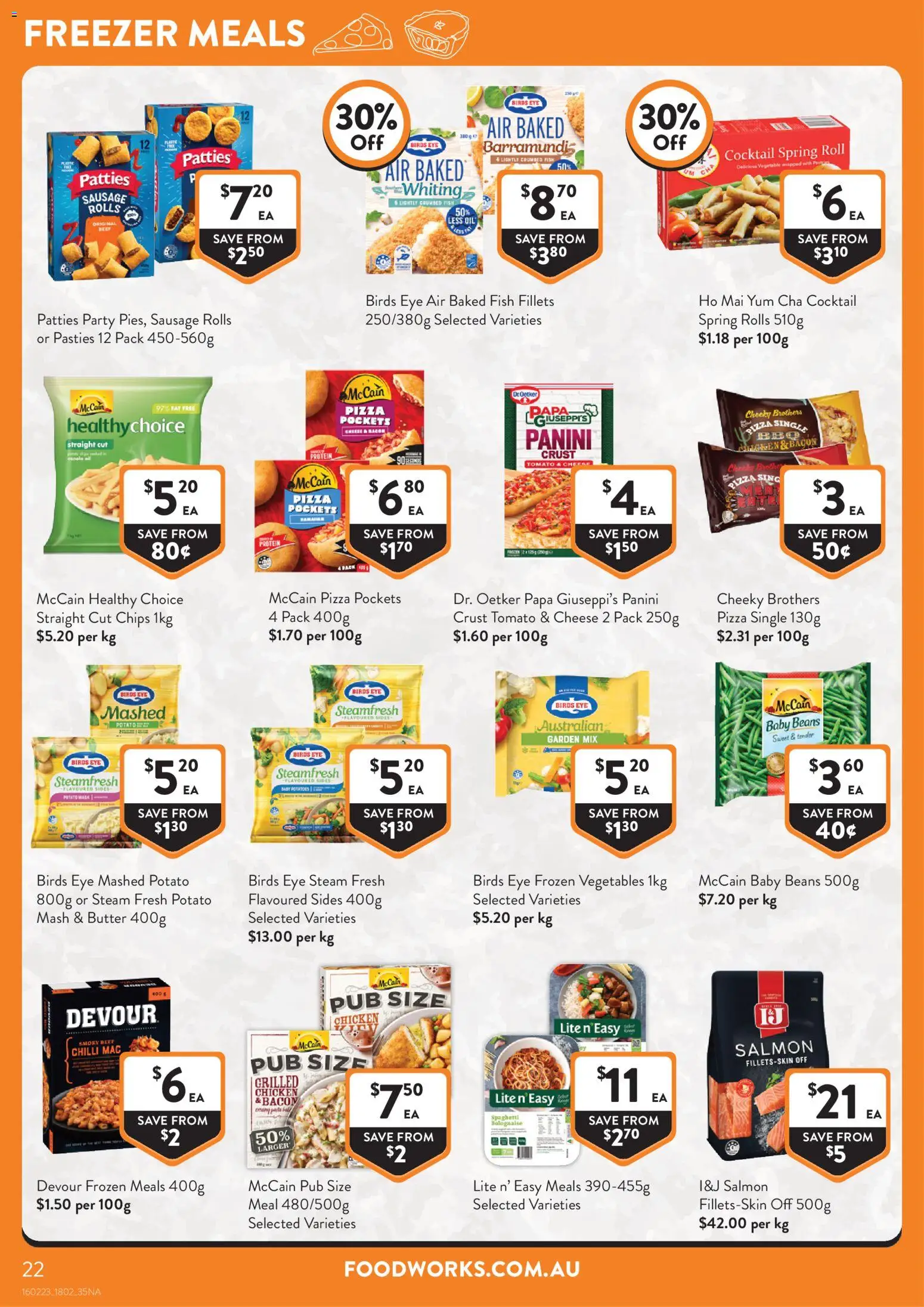 Foodworks catalogue - valid from 18.02.2026 | Page: 22 | Products: Chicken, Fish, Chips, Potatoes