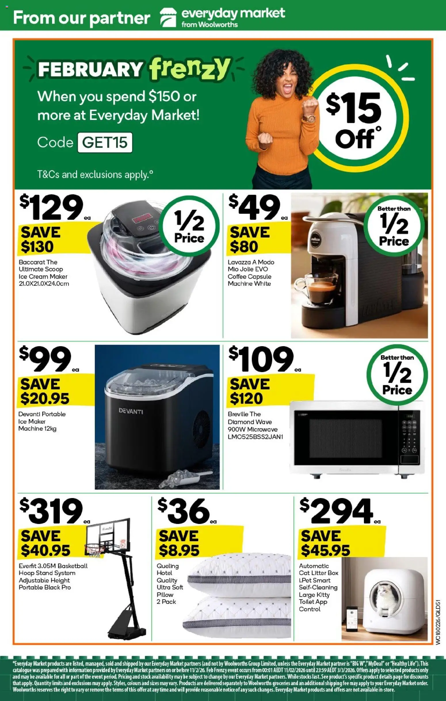 Woolworths catalogue - valid from 18.02.2026 | Page: 49 | Products: Basketball, Box, Cream, Ice maker Woolworths catalogue - valid from 18.02.2026 | Page: 49 | Products: Basketball, Box, Cream, Ice maker