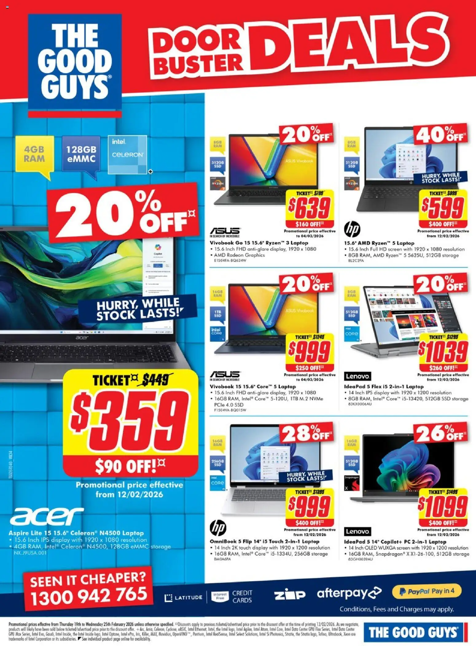 The Good Guys catalogue - valid from 18.02.2026 | Page: 16 | Products: Door, Pc, Laptop, Screen