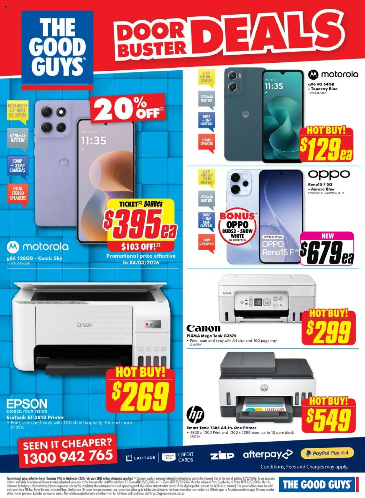 The Good Guys catalogue - valid from 18.02.2026 | Page: 17 | Products: Door, Battery, Phone, Printer