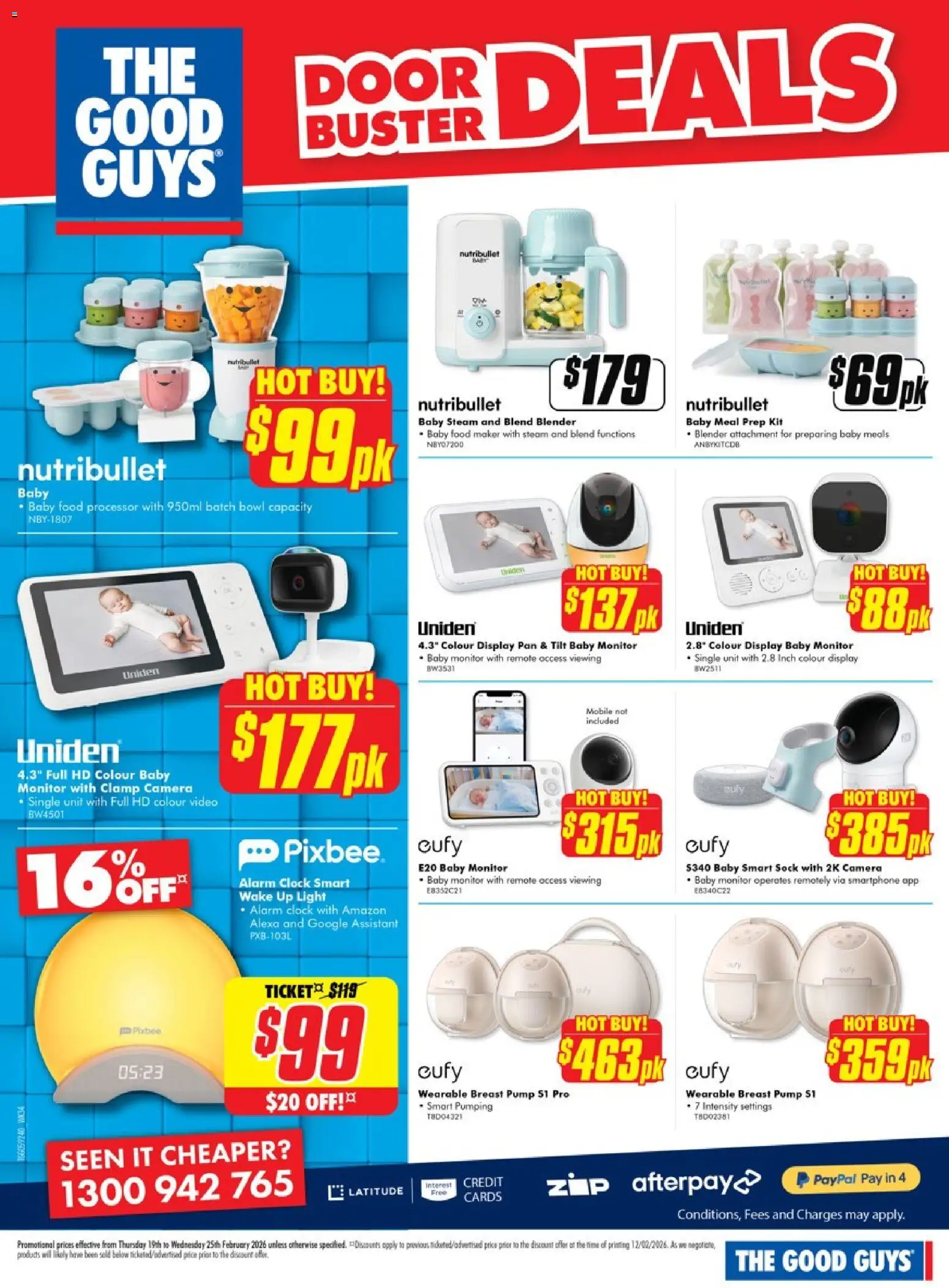The Good Guys catalogue - valid from 18.02.2026 | Page: 19 | Products: Door, Clock, Smartphone, Breast pump