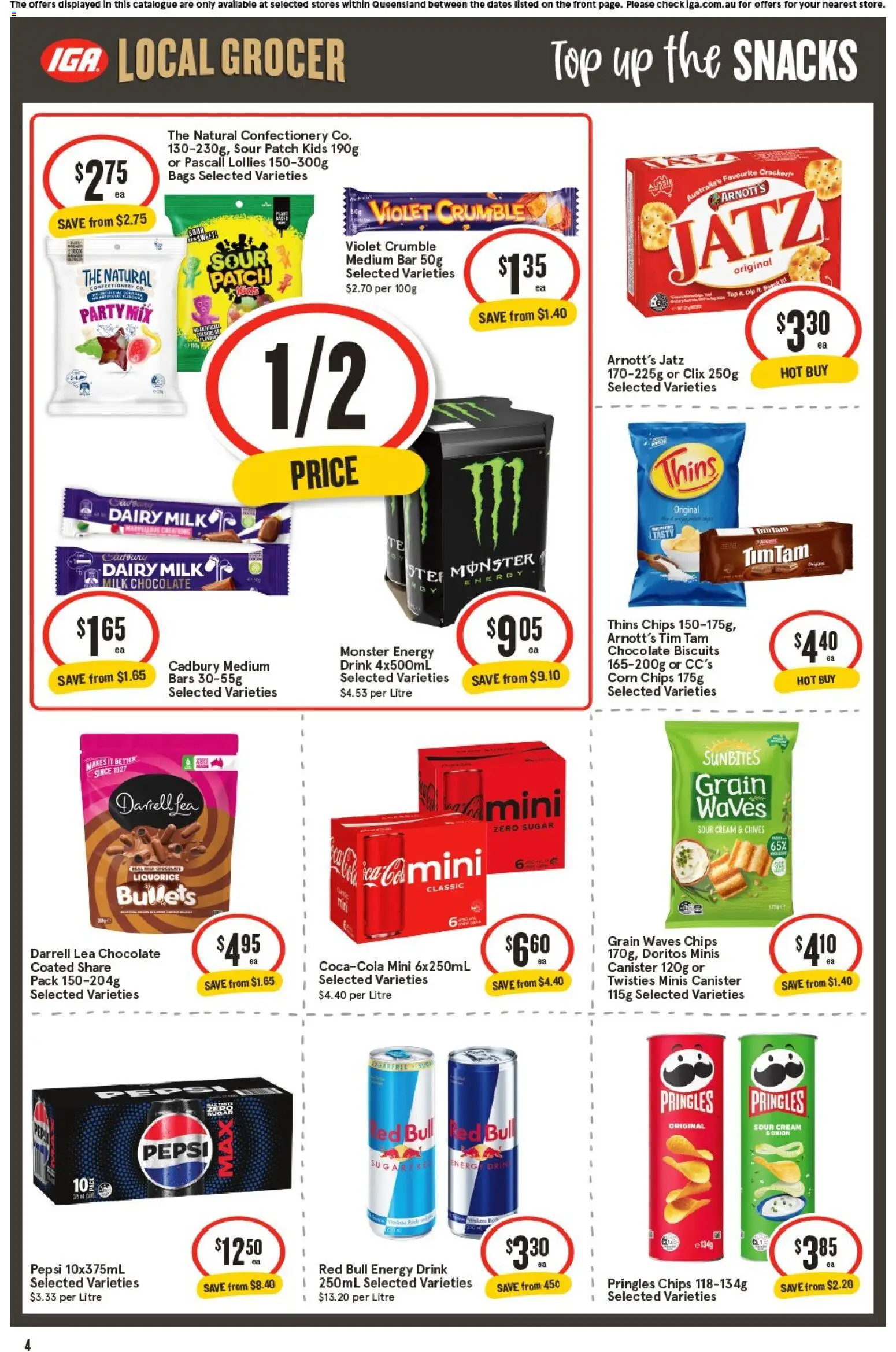 IGA catalogue - valid from 18.02.2026 | Page: 4 | Products: Milk, Sour cream, Pepsi, Biscuits