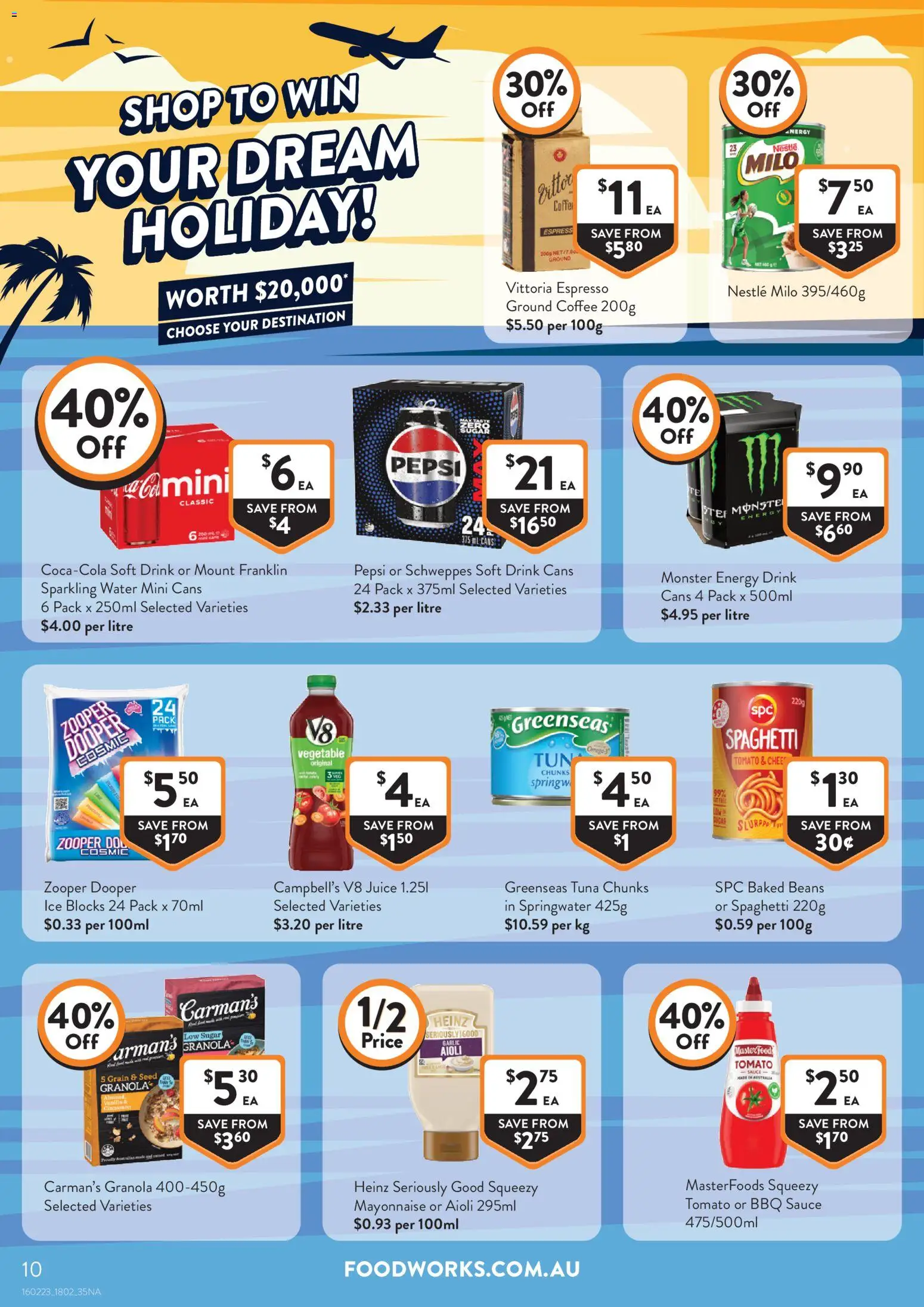 Foodworks catalogue - valid from 18.02.2026 | Page: 10 | Products: BBQ Sauce, Energy drink, Coffee, Sugar