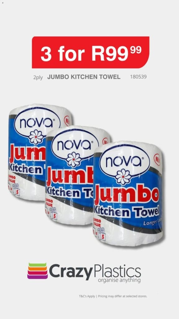 Crazy Plastics Jumbo Kitchen Towels (from Saturday 21/02/2026) Online