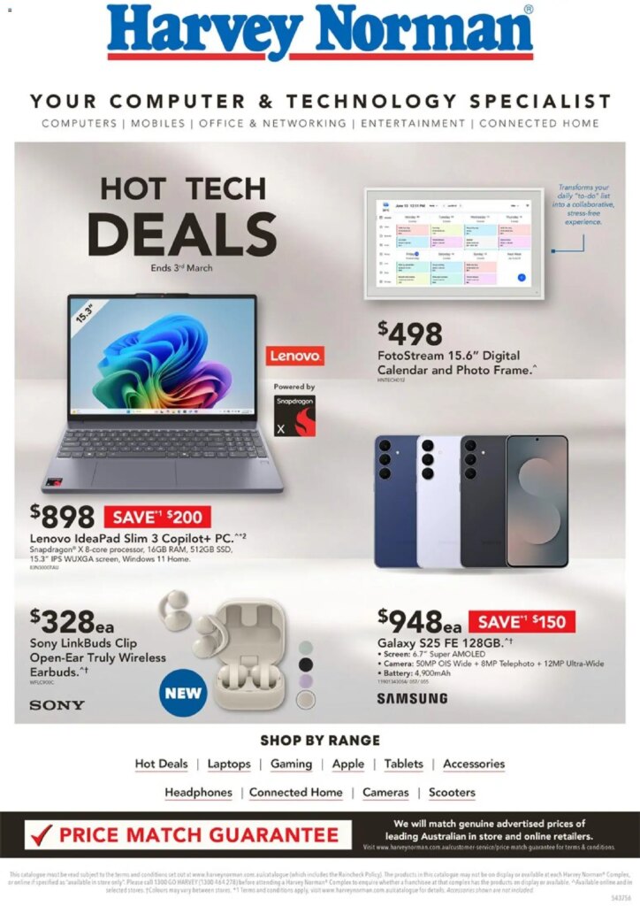 Harvey Norman Computers Hot Tech Deals – 19/02/2026 > weekly / monthly specials