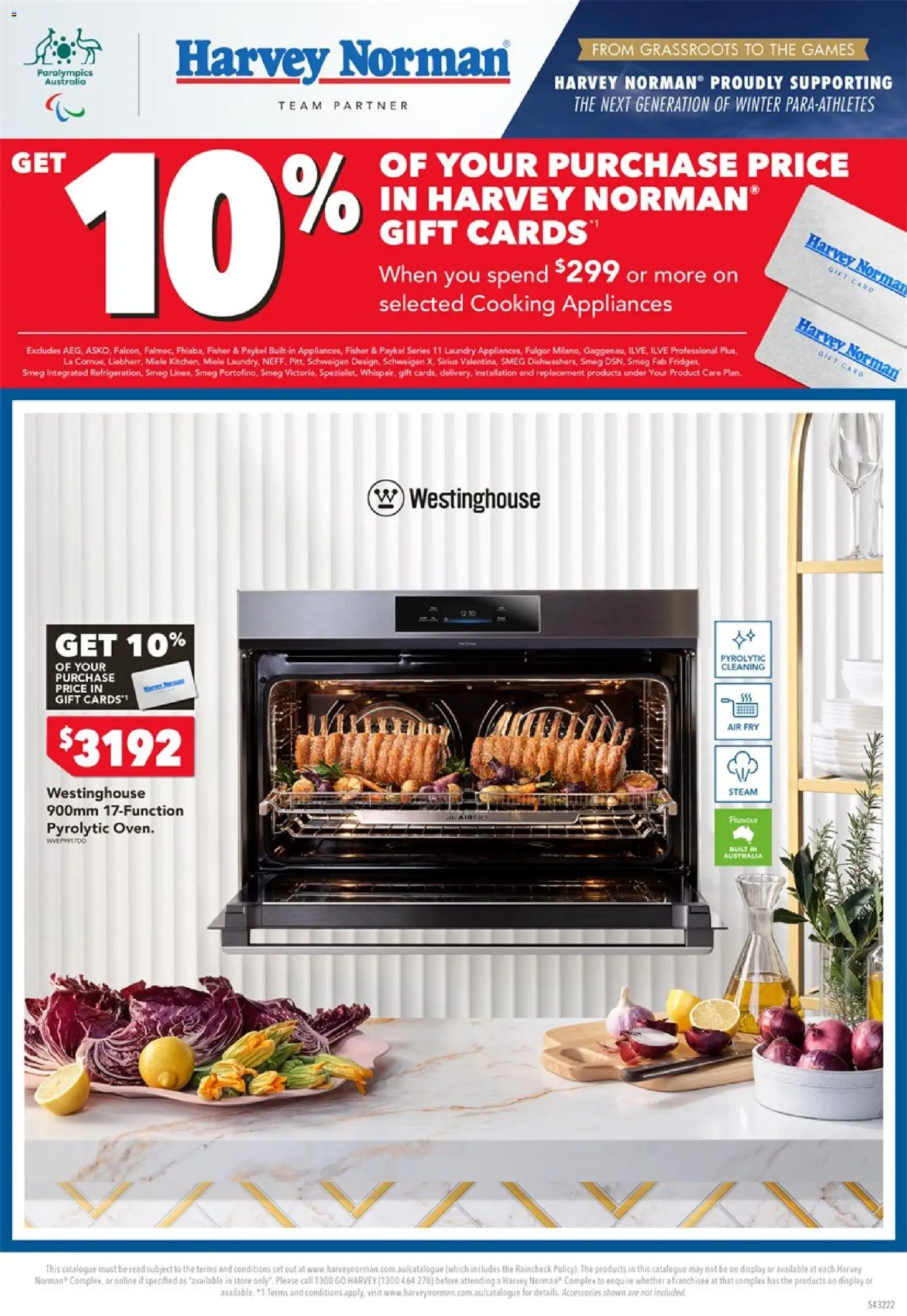 Harvey Norman Cooking Gift Card - 20/02/2026 > weekly / monthly specials 1