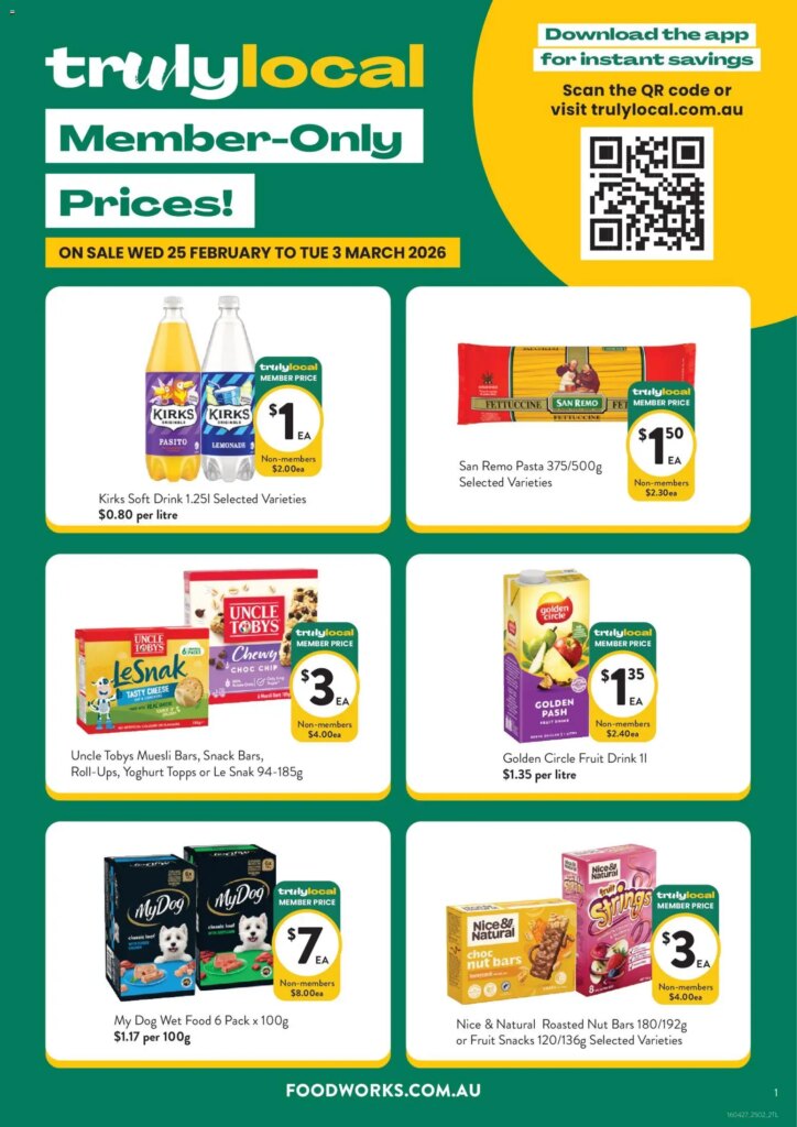Foodworks Truly Local 25 February weekly / monthly specials
