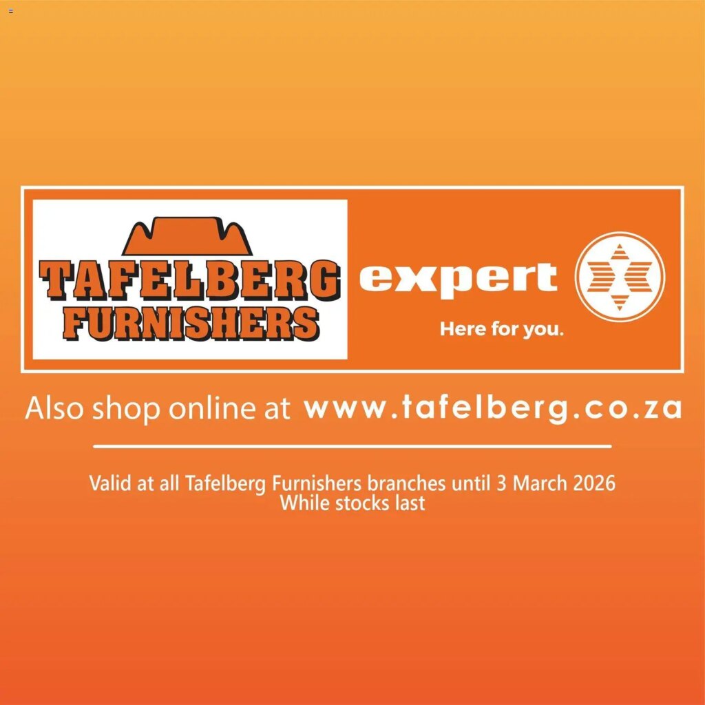 Tafelberg Furnishers Specials (26/02/2026 – 03/03/2026) Online