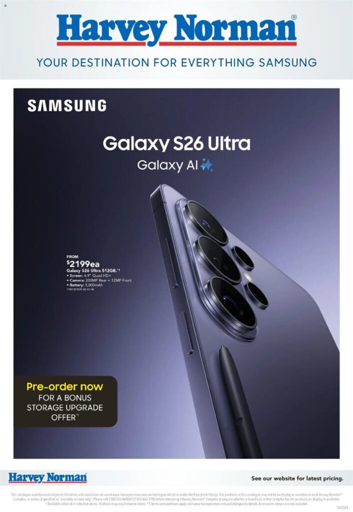 Harvey Norman Samsung Pre-Order - 26/02/2026 > weekly / monthly specials 9 Harvey Norman Samsung Pre-Order – 26/02/2026 > weekly / monthly specials