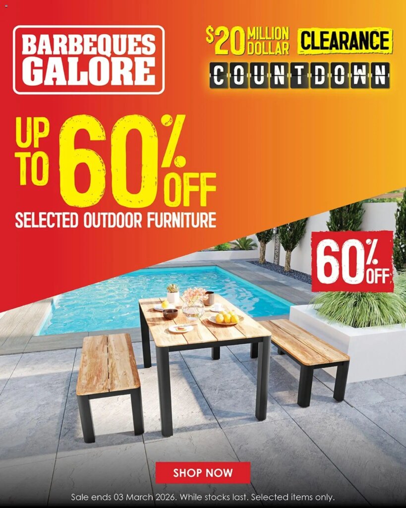 Barbeques Galore Final days to save on furniture 27 February