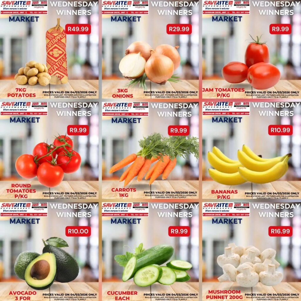 Saverite  Wednesday Winners (04/03/2026 – 04/03/2026) Online