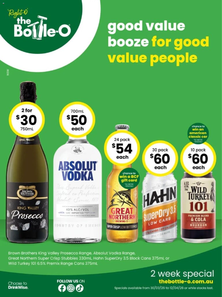 The Bottle-O catalogue CANBERRA – 30/03/2026 > weekly / monthly specials
