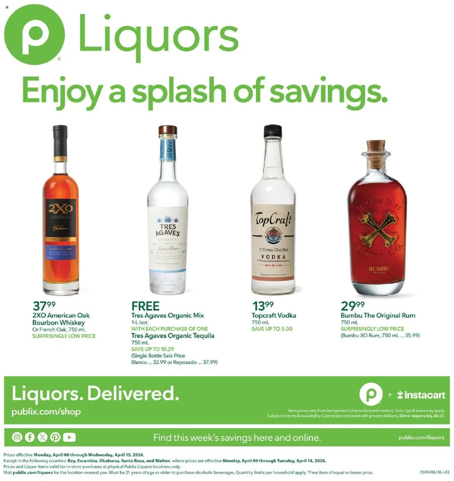 Publix Liquor Ad (04/06 - 04/15 2026) - Flyer 1
