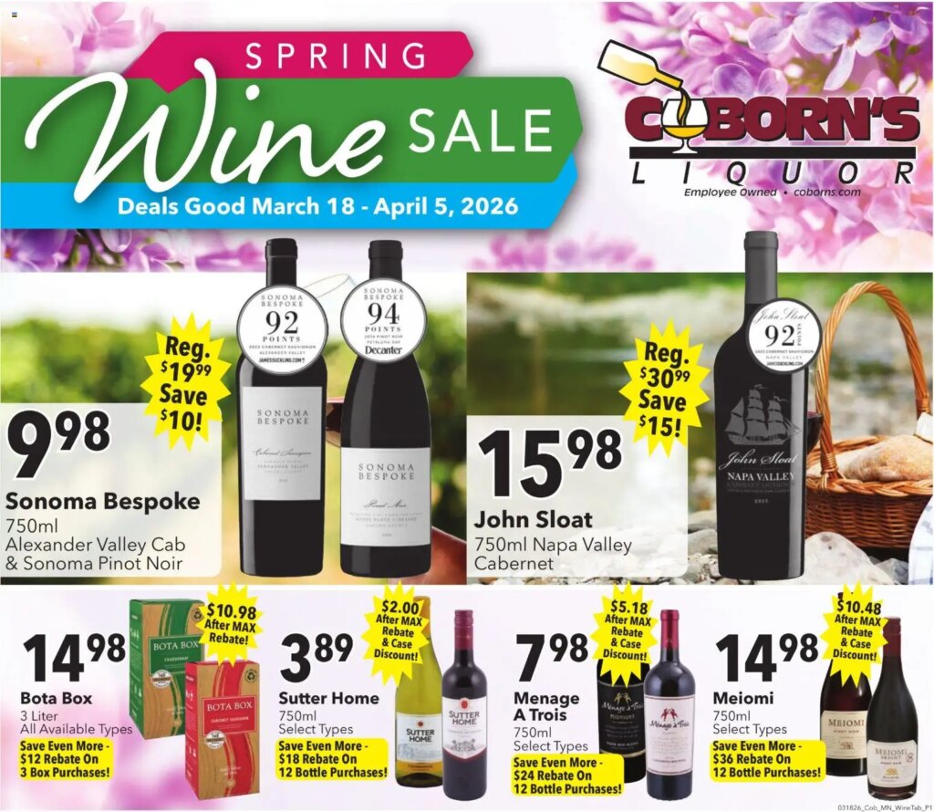 Coborn's Wine Sale (03/18 - 04/05 2026) - Flyer 4 Coborn’s Wine Sale (03/18 – 04/05 2026) – Flyer