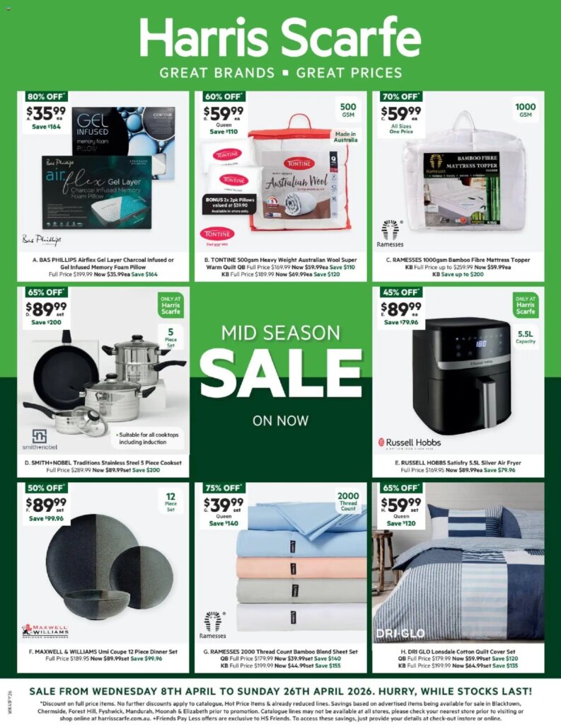 Harris Scarfe catalogue – 07/04/2026 > weekly / monthly specials