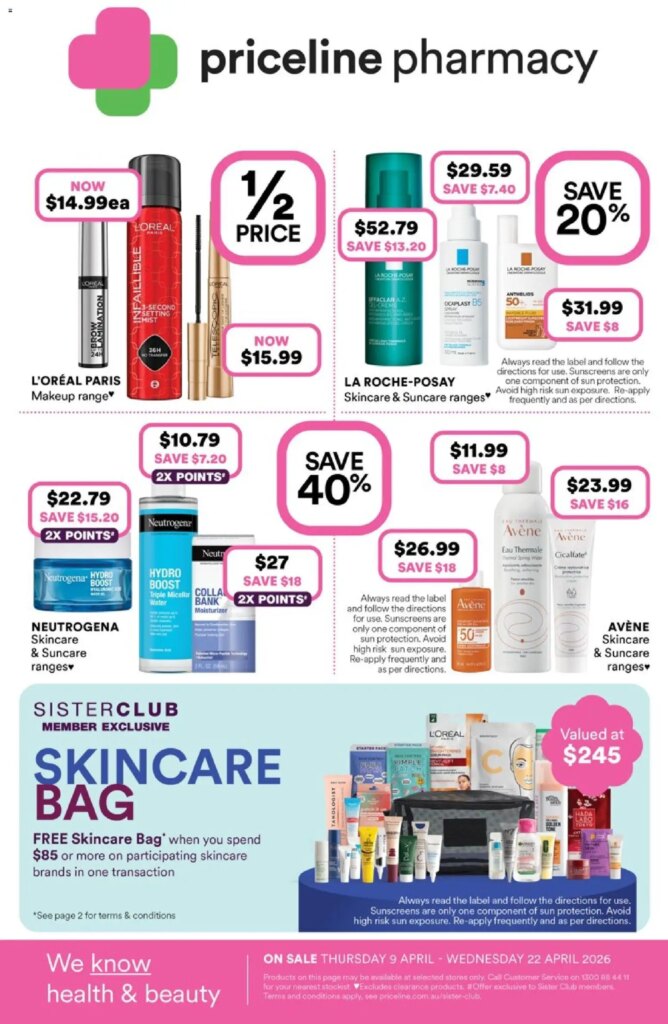 Priceline Pharmacy catalogue  – 09/04/2026 > weekly / monthly specials