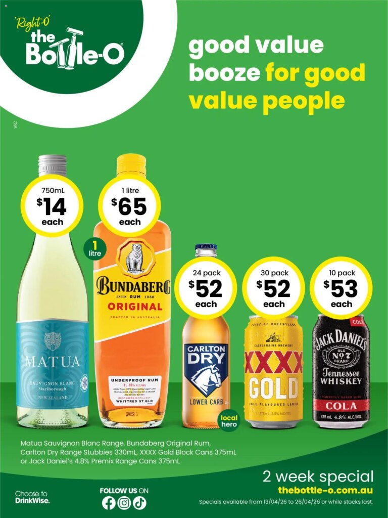 The Bottle-O catalogue  – 13/04/2026 > weekly / monthly specials