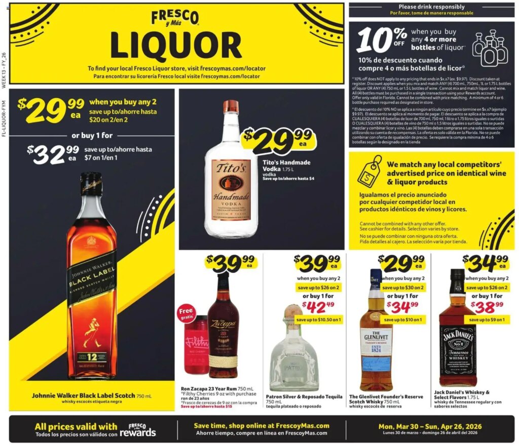 Fresco y Más Alcohol Flyer (03/30 - 04/26 2026) - Flyer 2 Fresco y Más Alcohol Flyer (03/30 – 04/26 2026) – Flyer