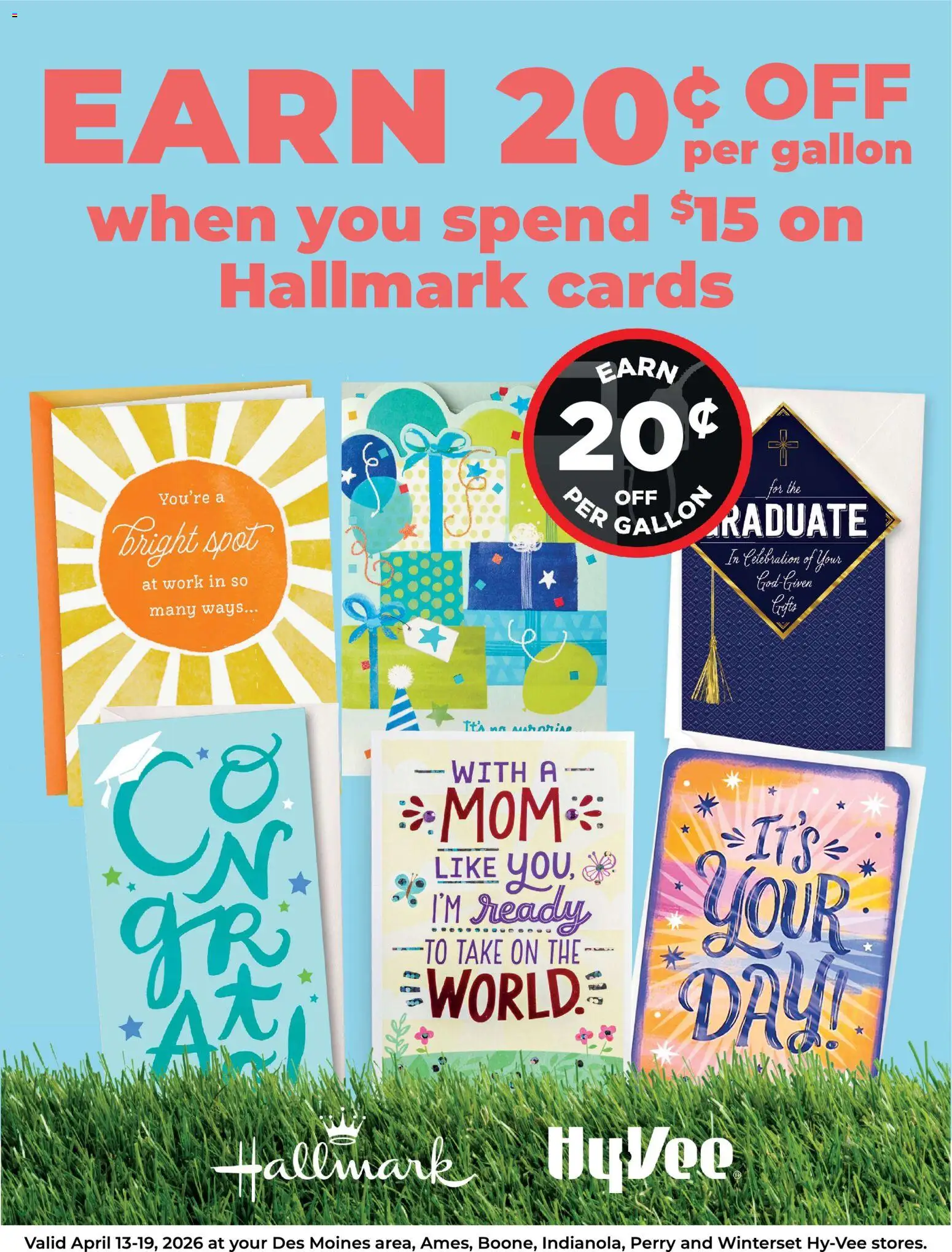 HyVee Hallmark Gift Card Fuel Saver Sale (04/13 - 04/19 2026) - Flyer 1