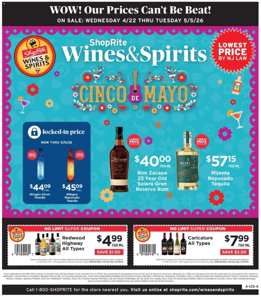 ShopRite Wine & Spirits April 29 to May 5 2026 Ad This Week 7 ShopRite Wine & Spirits April 29 to May 5 2026 Ad This Week