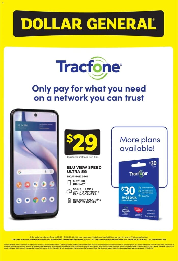 Dollar General Wireless Deals This Week April 29 to May 5 2026