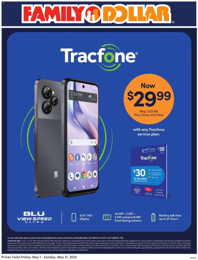 Family Dollar Offers This Week April 29 to May 5 2026 - AT&T/Tracfone Specials 3 Family Dollar Offers This Week April 29 to May 5 2026 – AT&T/Tracfone Specials