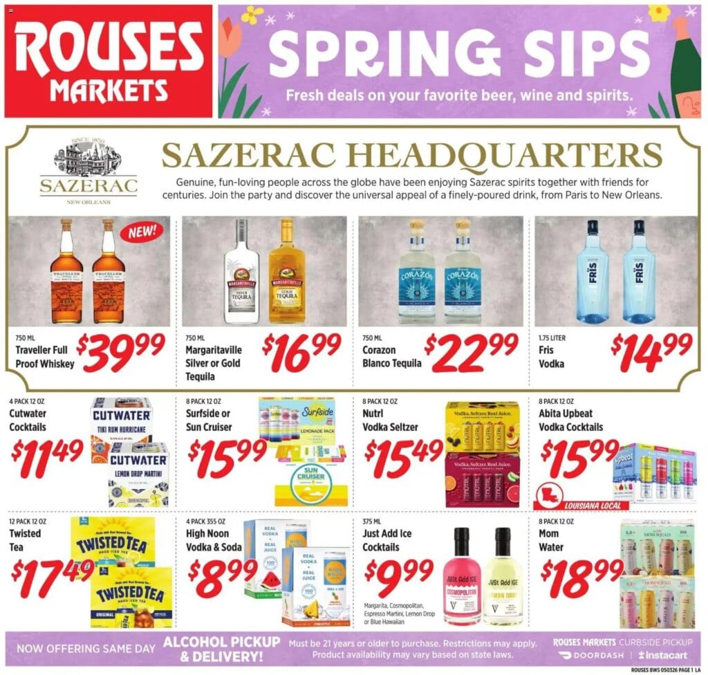 Rouses April 29 to May 5 2026 Ad This Week – Incredible Alcohol Specials