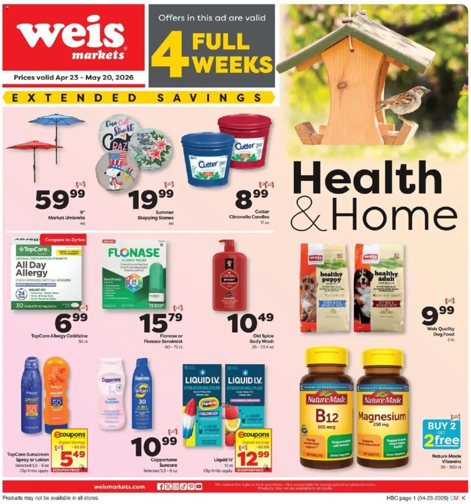 Weis Health & Home April 29 to May 5 2026 Ad This Week for Big Savings