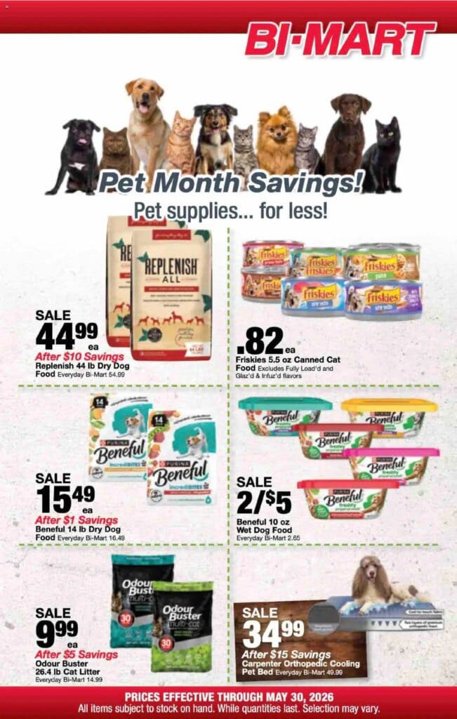 Bi-Mart Pet Month Savings This Week: May 4 to May 30 2026 Flyers