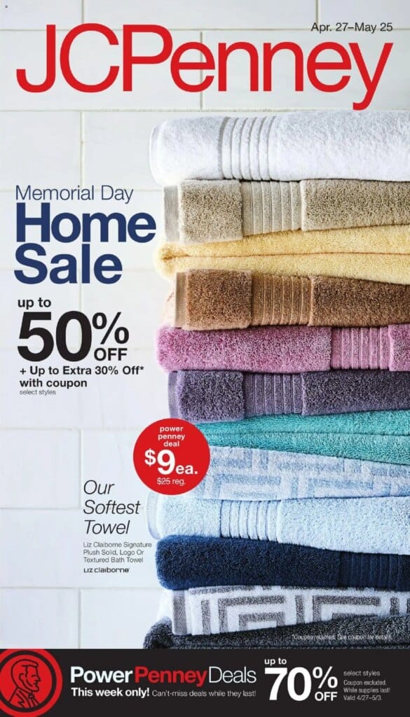 JCPenney Memorial Day Home Sale This Week April 27 to May 25 2026
